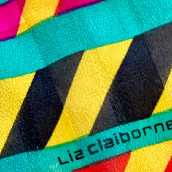 Liz Claiborne striped silk scarf. Multi coloured. - Picture 4 of 10